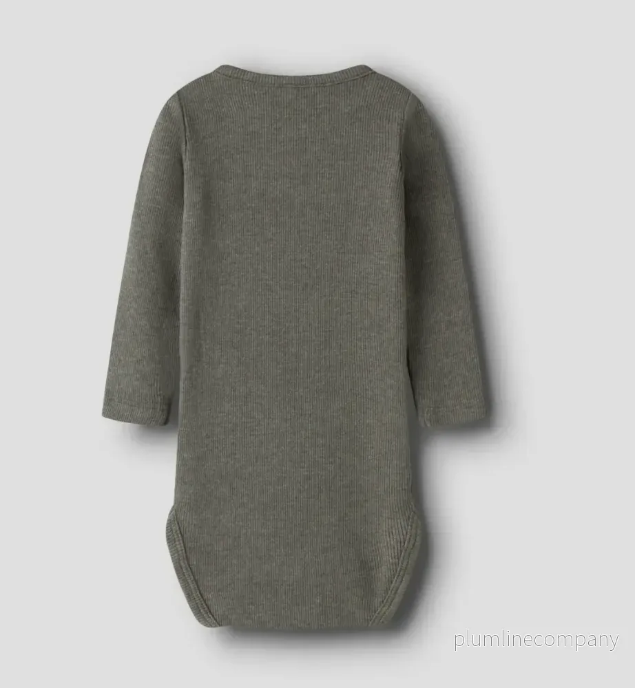 SISTA CHANSEN - Klassisk body - NBNKAB LS BODY NOOS - Dusty Olive MELANGE - Bild 2