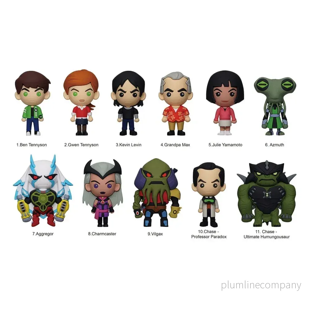 Ben 10 3D PVC Bag Clips Display (24 stycken) Ben 10 3D PVC Bag Clips Display (24 stycken)
