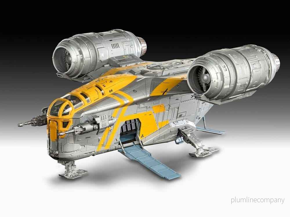 Star Wars The Mandalorian och Grogu Revell Modellbyggsats 1/72 Razor Crest 34 cm Star Wars The Mandalorian och Grogu Revell Modellbyggsats 1/72 Razor Crest 34 cm