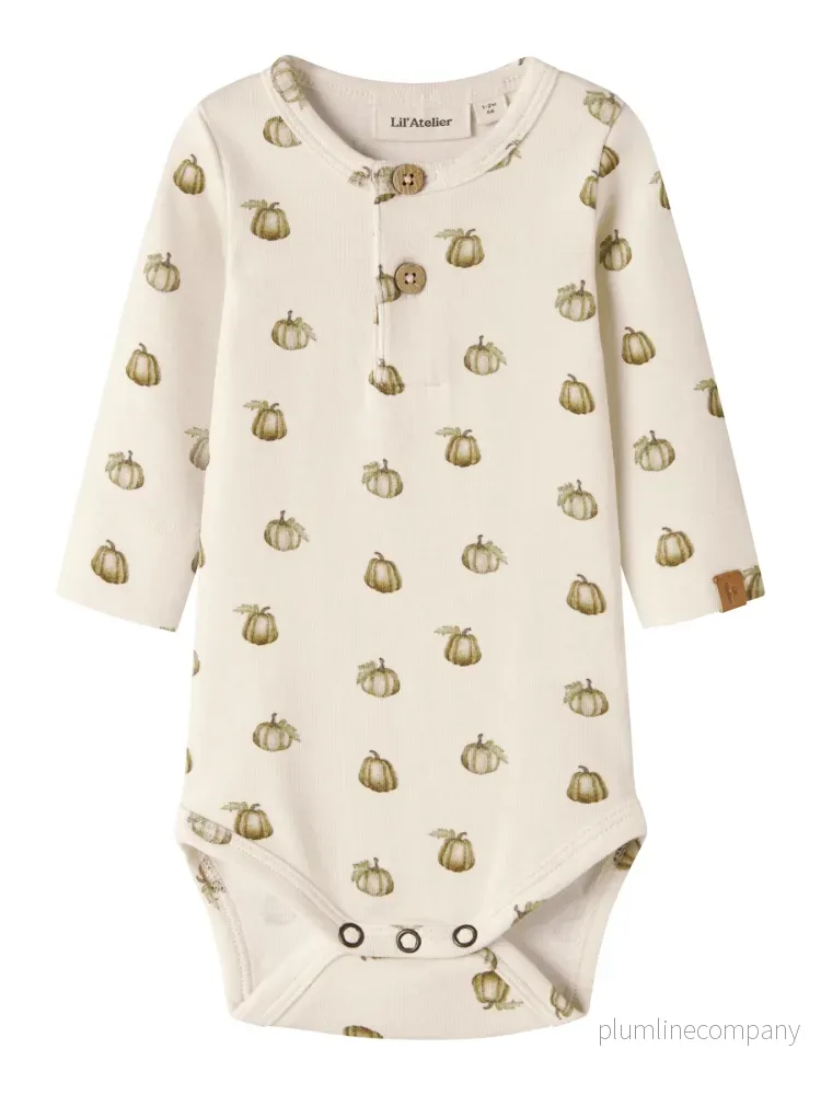 Body med print – Turtledove PUMPKIN – NBMGAYO SAT LS SLIM BODY LIL Body med print – Turtledove PUMPKIN – NBMGAYO SAT LS SLIM BODY LIL