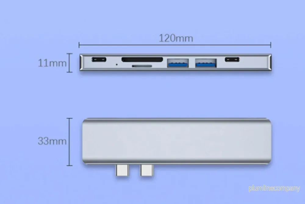 NÖRDIC 2 till 7 USB-C dockningsstation för MacBook Pro och Air 1xHDMI 4K30Hz 1xUSB-A 3.1 1xUSB-A 2.0 1xUSB-C 3.1 1xUSB-C 100W PD 1x SD/TF kortläsare - Bild 3