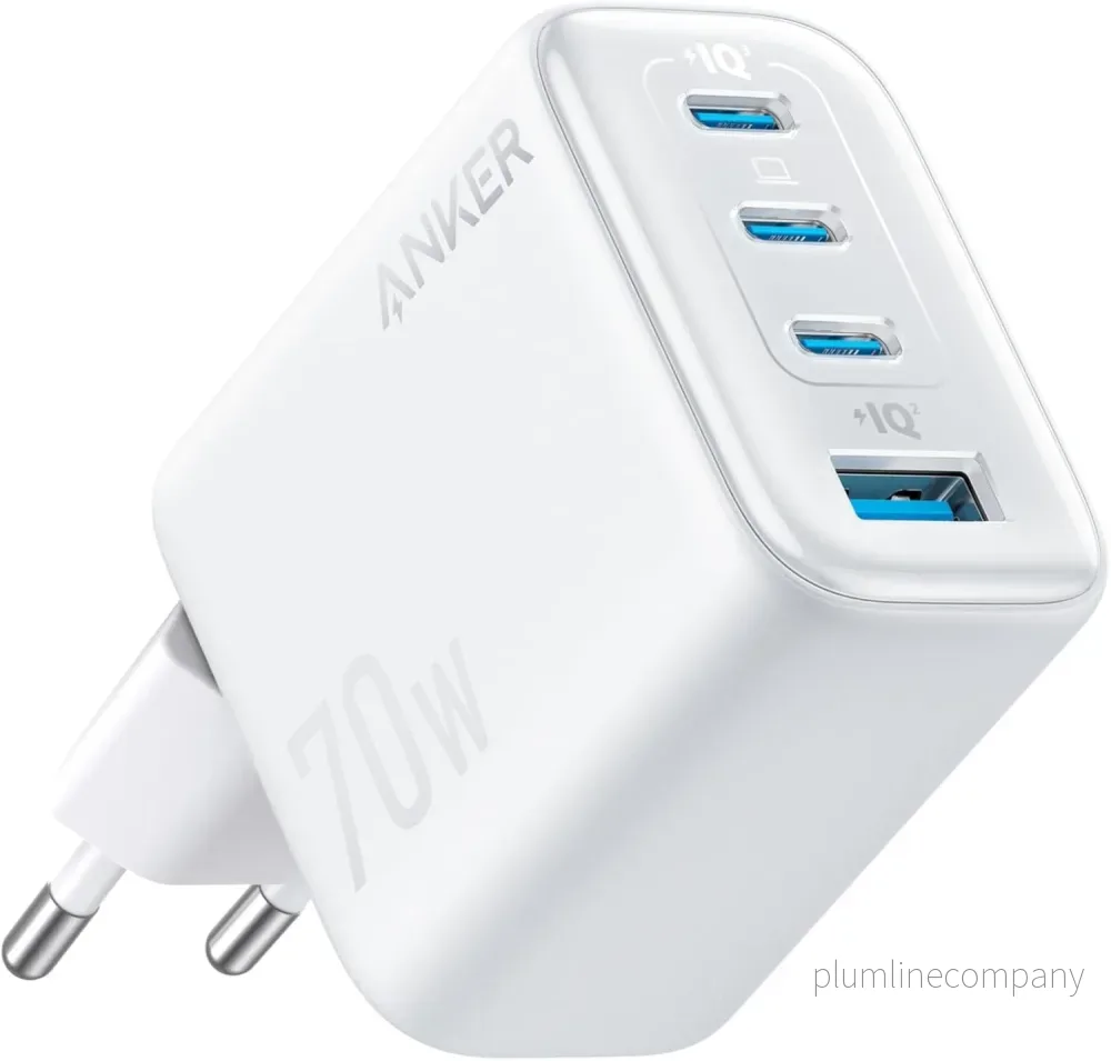 Anker Zolo Ultra Fast 70W USB-C 4-Port laddare, kompakt och stabil för iPhone 16/15, MacBook Air, iPad, Pixel, Galaxy