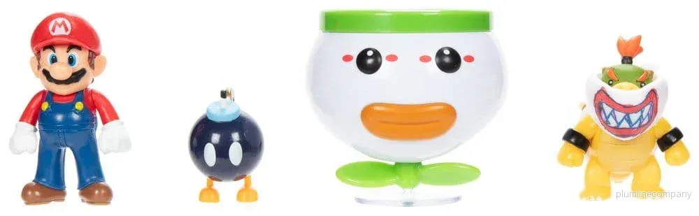 World of Nintendo Mini Figur 2-Pack Mario och Bowser Jr. Clown Bil 6 cm - Bild 3