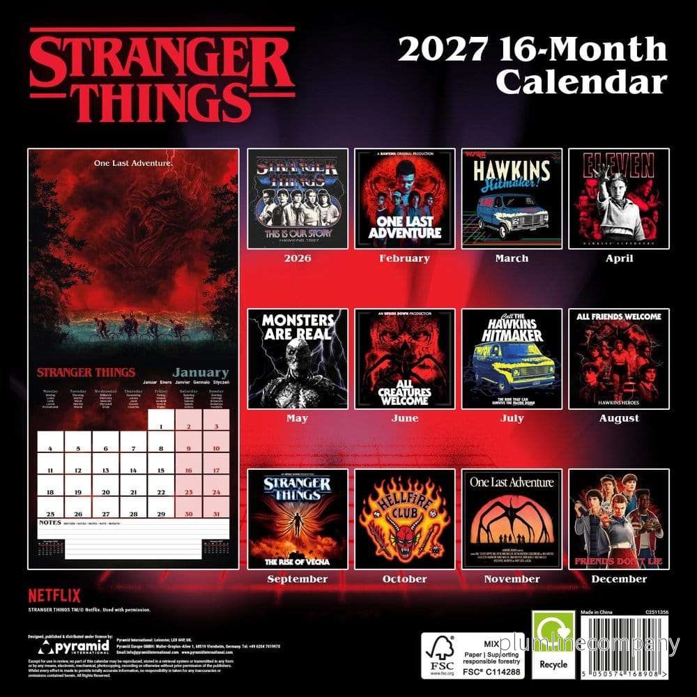 Stranger Things kalender 2027 30 x 30 cm - Bild 2