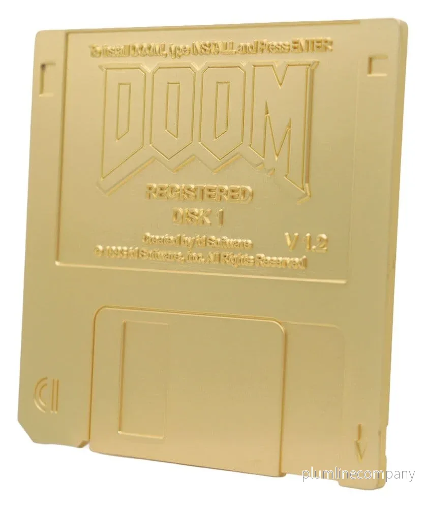 Doom Replik Floppy Disk Guldpläterad Begränsad Upplaga - Bild 3
