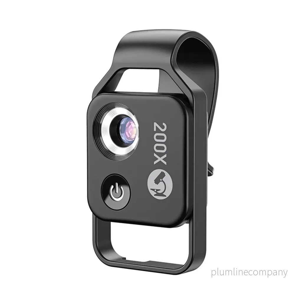 APEXEL 200x Mobilmikroskop, Mini Fickmikroskop, 6 LED-ljusguider, 2 nivåer av ljusstyrkejustering, Förstorande Makrolinskit för Mobilkamera