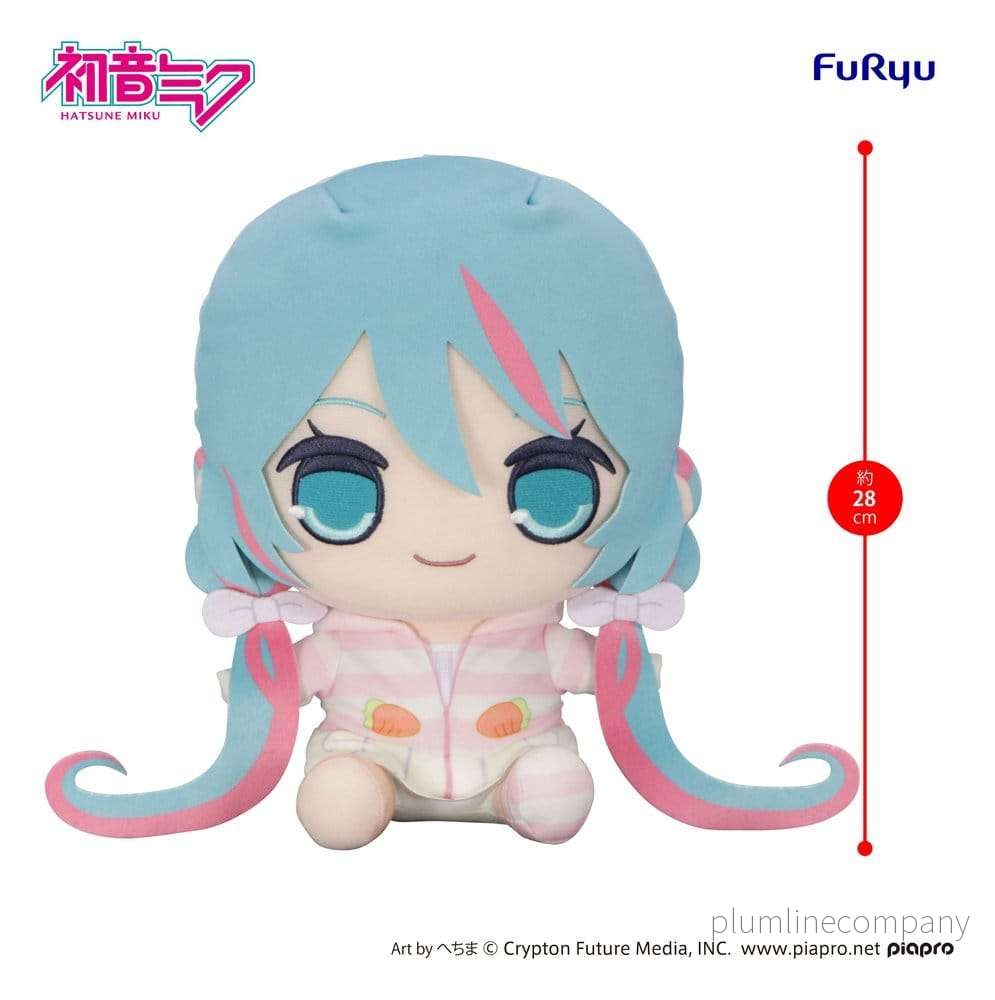 Hatsune Miku Kyurumaru stort gosedjur med kaninöron och huva, pyjamas, 28 cm - Bild 2