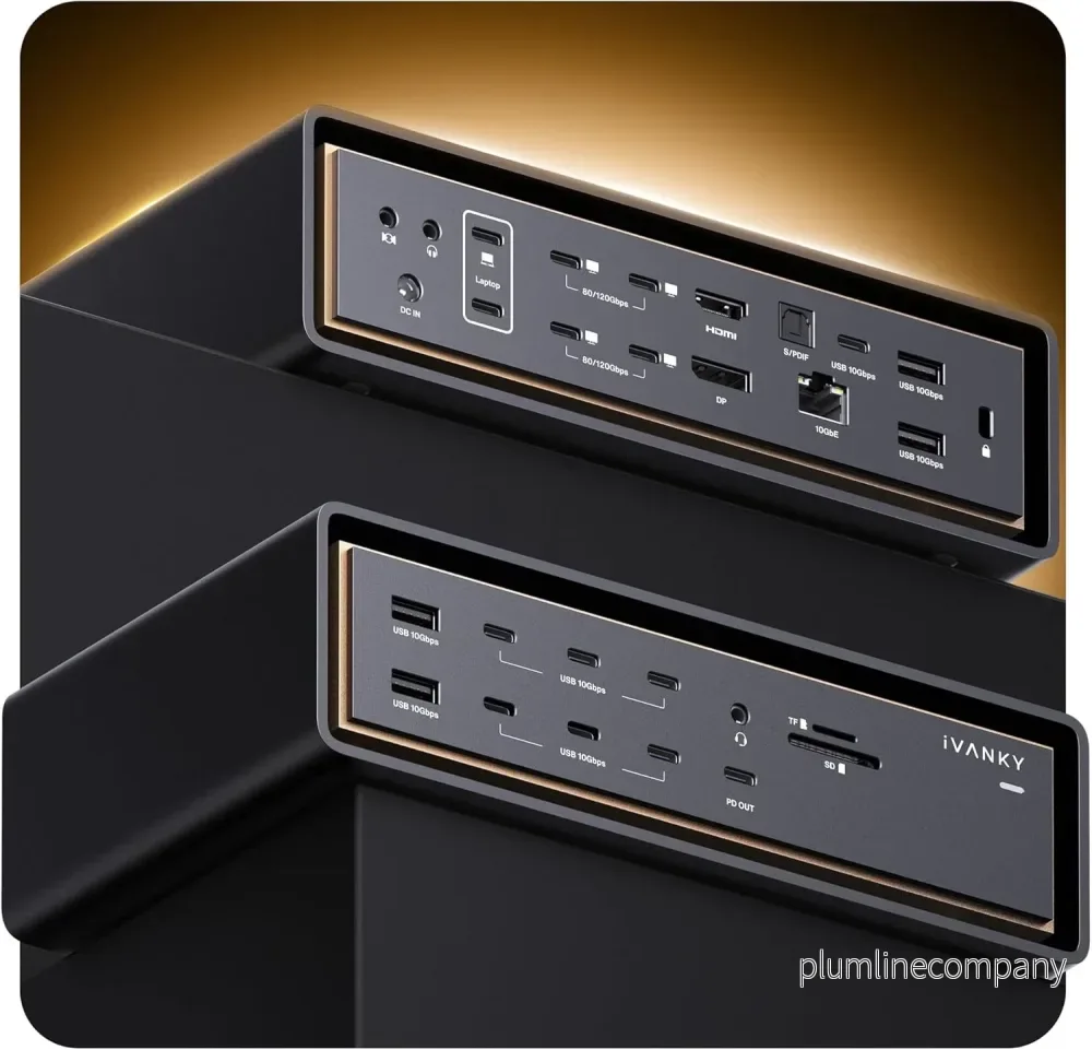 iVANKY 26-i-1 FusionDock Ultra Dual Thunderbolt 5 10GbE MacBook-dockningsstation 4x6K/Trippel 8K M1-M5 Pro/Max 120Gbps 240W Inkompatibel med Windows iVANKY 26-i-1 FusionDock Ultra Dual Thunderbolt 5 10GbE MacBook-dockningsstation 4x6K/Trippel 8K M1-M5 Pro/Max 120Gbps 240W Inkompatibel med Windows
