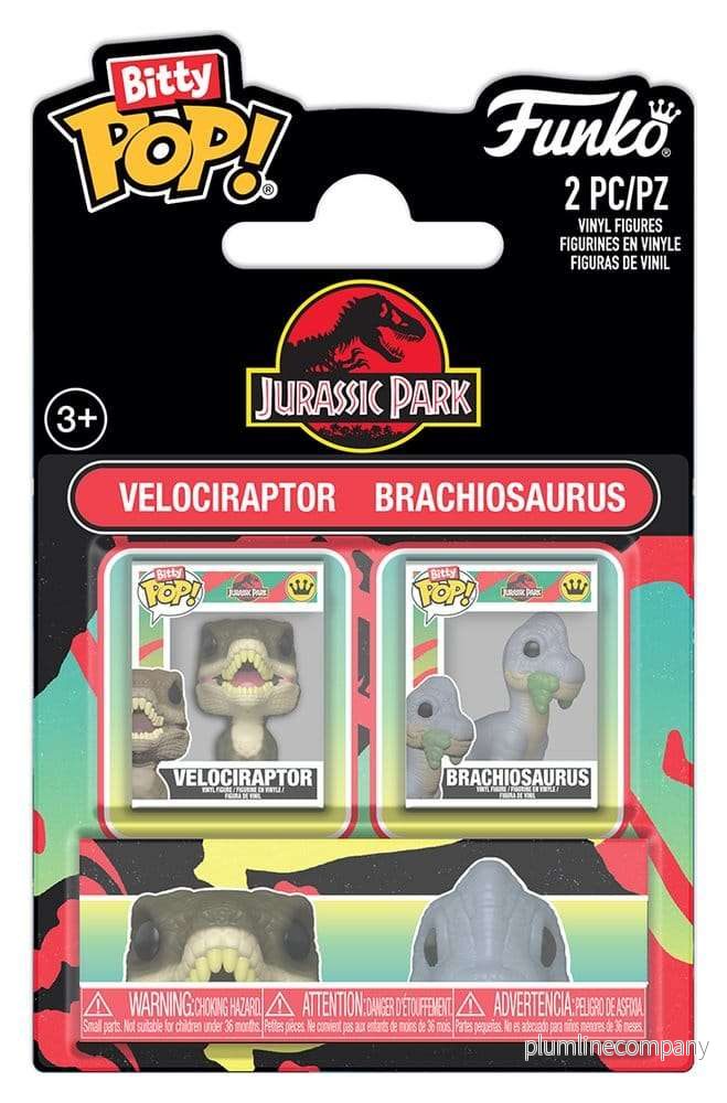 Jurassic Park Bitty POP! Figur 2-Pack Velociraptor & Brachiosaurus 2 cm Jurassic Park Bitty POP! Figur 2-Pack Velociraptor & Brachiosaurus 2 cm