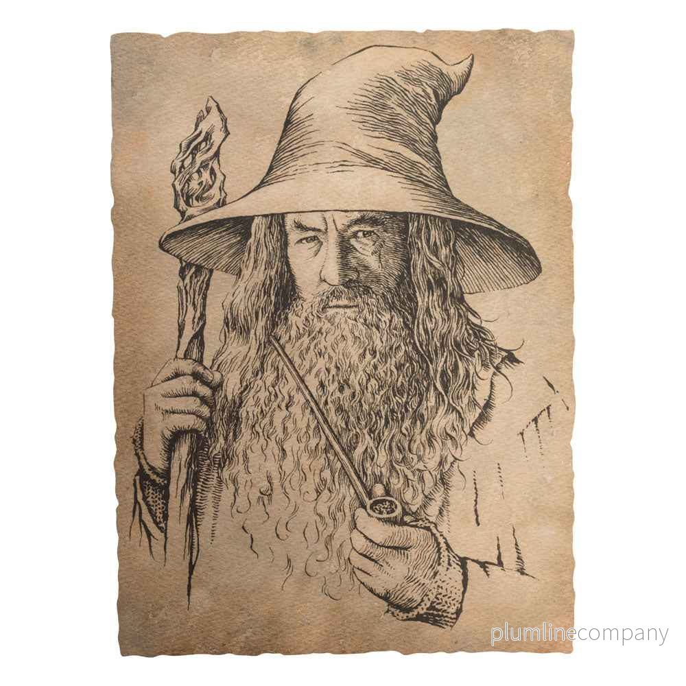 Konsttryck av Bilbo: Porträtt av Gandalf den Grå 21 x 28 cm Konsttryck av Bilbo: Porträtt av Gandalf den Grå 21 x 28 cm