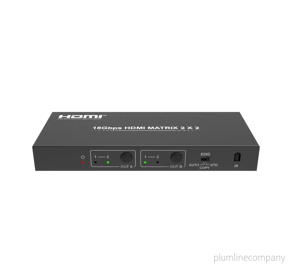 NÖRDIC 2x2 HDMI 2.0 Matrix switch 4K60Hz med Extractor Toslink & Stereo EDID HDR HDCP2.2 Dolby Digital+, DTS 5.1 - Bild 2