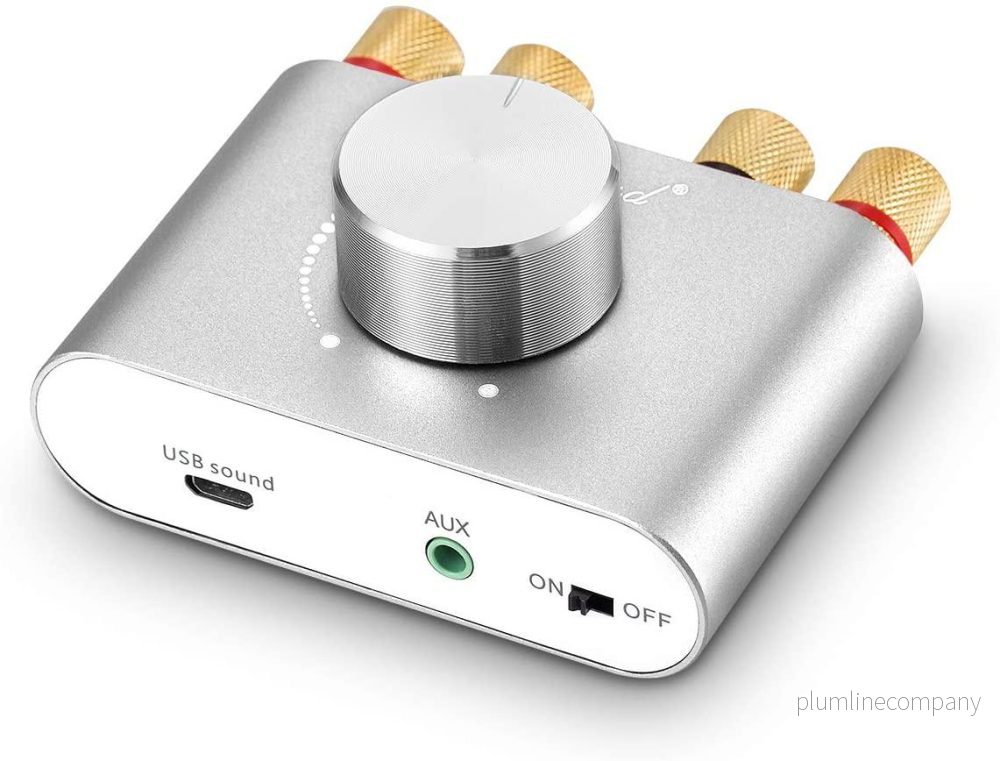 NÖRDIC Bluetooth 5.0 Stereo amplifier digital Audio Class D förstärkare 2x50W AUX/USB/BT silver NÖRDIC Bluetooth 5.0 Stereo amplifier digital Audio Class D förstärkare 2x50W AUX/USB/BT silver