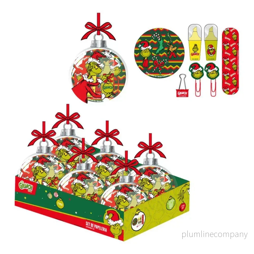 Grinch Julträd Ornament med Kontorsmaterial – Set med 5 Delar