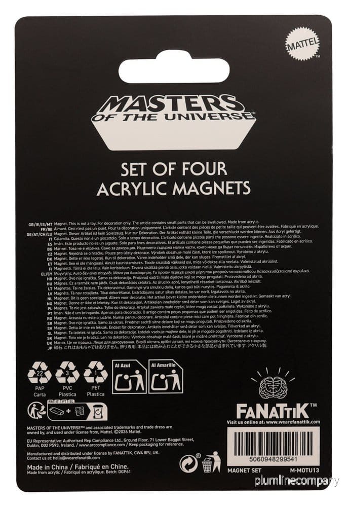 Masters of the Universe Magneter 4-Pack – He-Man™, Skeletor™, Beast Man™ och Orko™ i linjeteckningsstil - Bild 2