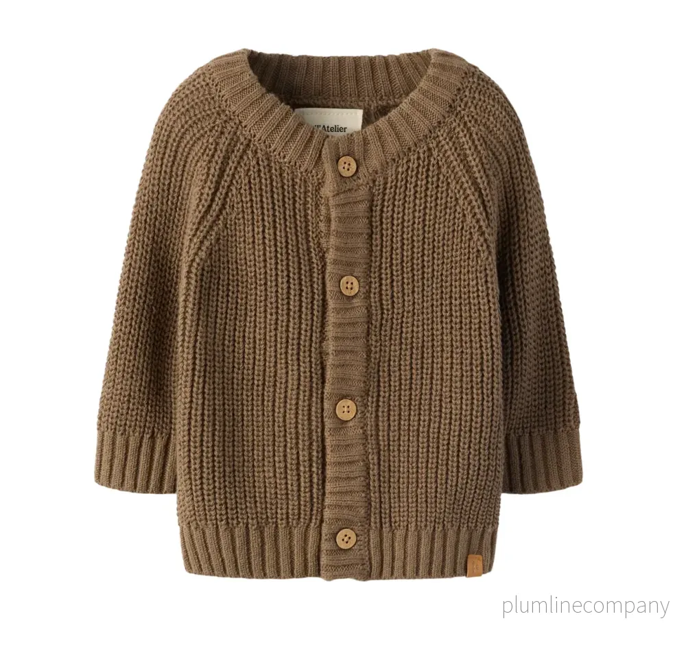 Långärmad kofta baby – NBNEMLEN LS KNIT CARD LIL NOOS – Shitake Långärmad kofta baby – NBNEMLEN LS KNIT CARD LIL NOOS – Shitake