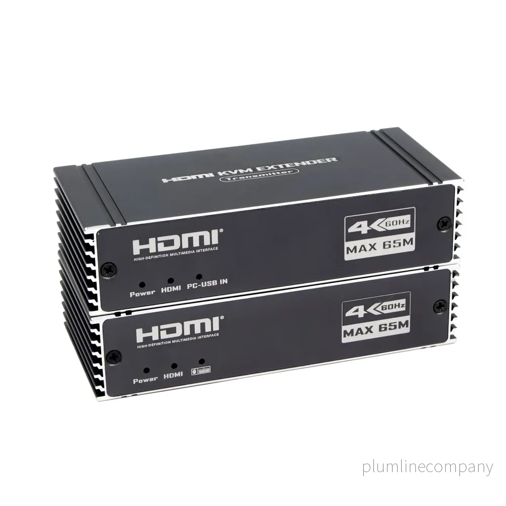 NÖRDIC 4K 60Hz 65 m HDMI KVM-förlängare med USB över Cat5e/Cat6 POC med loop-stöd för USB-tangentbord och mus till PC-dator - Bild 2