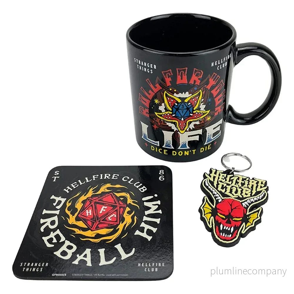Stranger Things Mug, Coaster och Nyckelring Set Hellfire - Bild 2