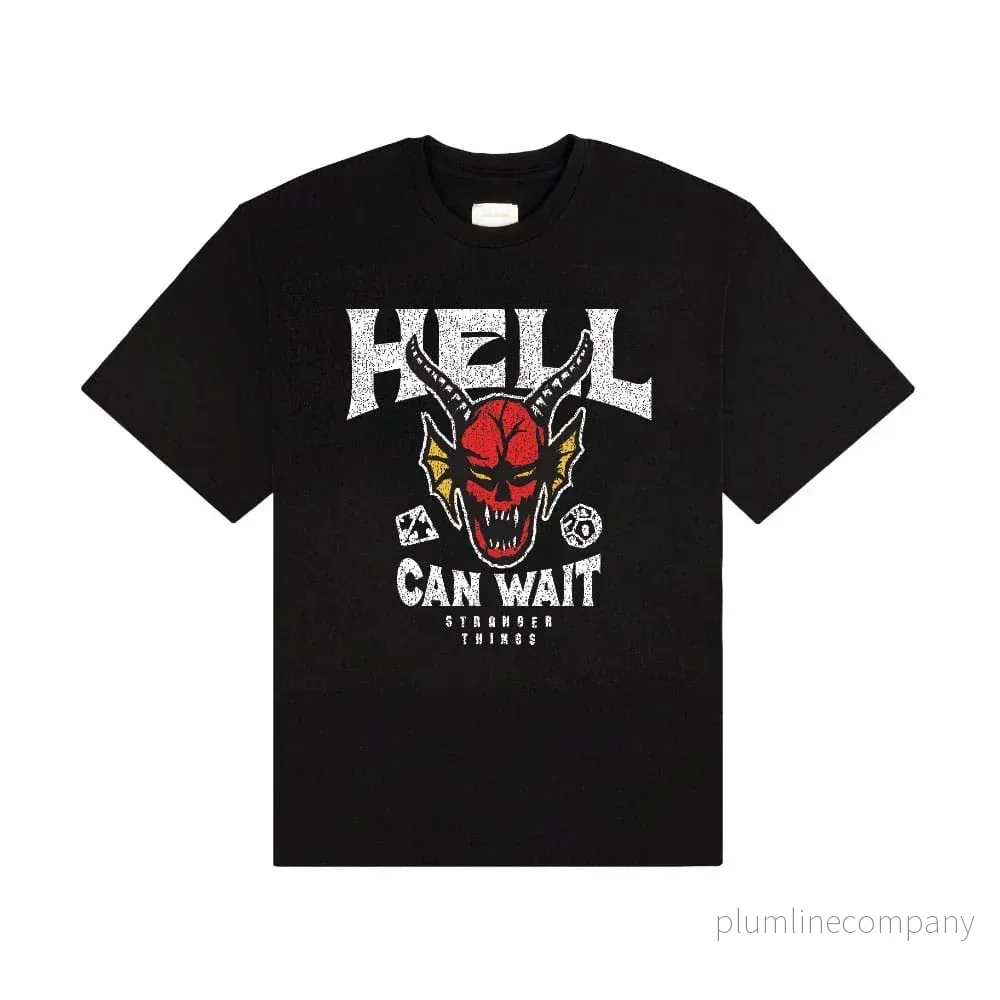 Stranger Things T-Shirt Hell Can Wait (Svart) Stranger Things T-Shirt Hell Can Wait (Svart)