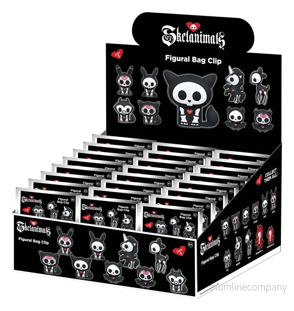 Skelanimals 3D PVC-påsklämmor Serie 1 Blindpåse Display (24) Skelanimals 3D PVC-påsklämmor Serie 1 Blindpåse Display (24)