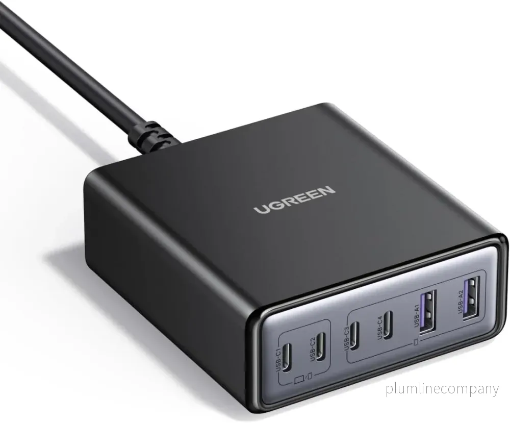 UGREEN 100W USB-C Laddstation, 6-Portars GaN Skrivbordsladdare med 4 USB-C & 2 USB-A, Smart Strömfördelning UGREEN 100W USB-C Laddstation, 6-Portars GaN Skrivbordsladdare med 4 USB-C & 2 USB-A, Smart Strömfördelning