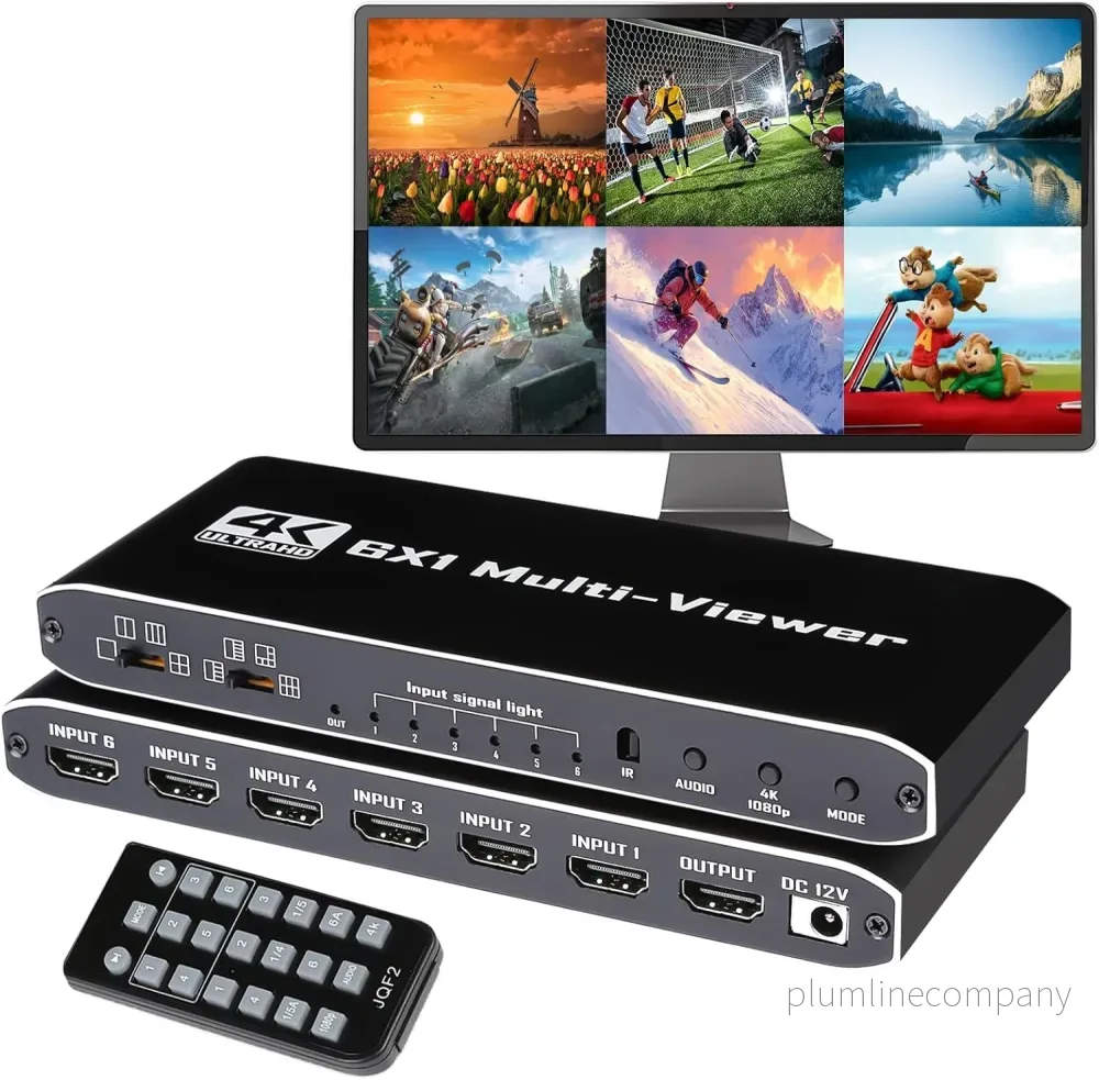 NÖRDIC HDMI Multi-Viewer 6 in 1 Out Sömlös Switcher 1080P HDMI HUB-switch för flera ingångar, splitter för flera skärmar NÖRDIC HDMI Multi-Viewer 6 in 1 Out Sömlös Switcher 1080P HDMI HUB-switch för flera ingångar, splitter för flera skärmar