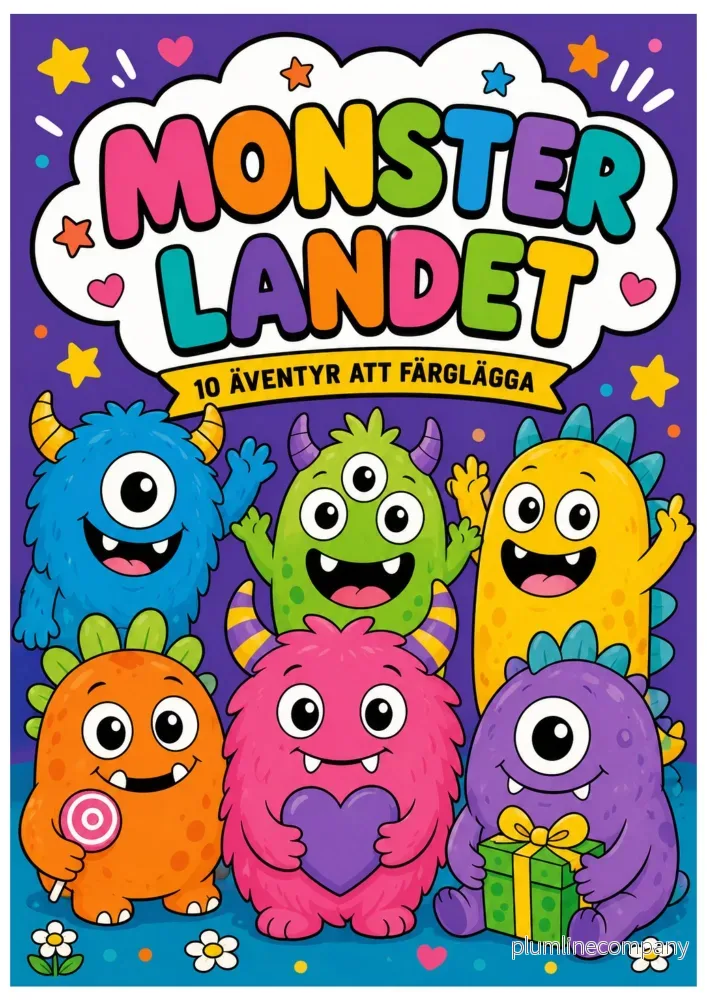 Monsterlandet - 10 monster att färglägga