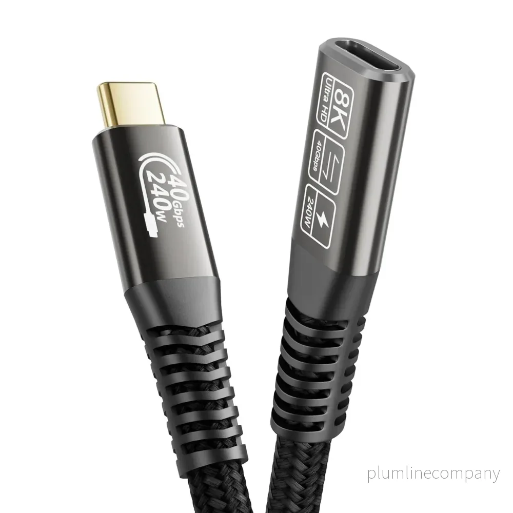 NÖRDIC 1m Thunderbolt 4 förlängningskabel, USB-C hane till hona, 240W snabbladdning, 40Gbps, 8K 60Hz NÖRDIC 1m Thunderbolt 4 förlängningskabel, USB-C hane till hona, 240W snabbladdning, 40Gbps, 8K 60Hz