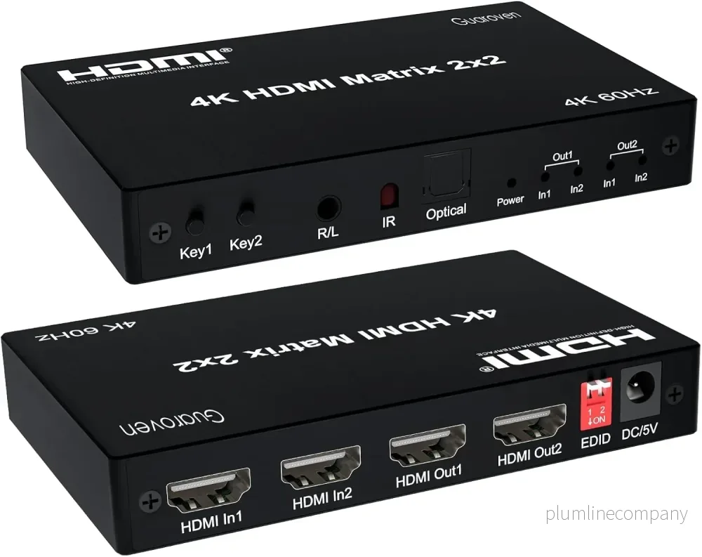 NÖRDIC HDMI 4K 60Hz Matrix-switch 2×2 3D Video Toslink Stereo EDID NÖRDIC HDMI 4K 60Hz Matrix-switch 2×2 3D Video Toslink Stereo EDID
