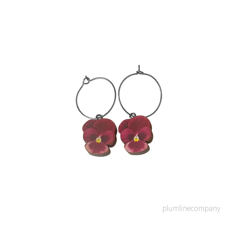 Örhängen Pensé Mörk cerise Örhängen Pensé Mörk cerise