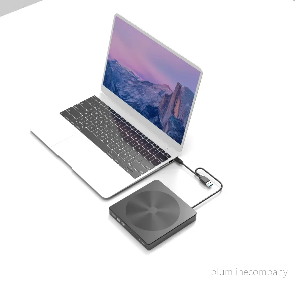 Maiwo K523 Slim extern USB DVD/CD spelare både USB-C och USB-A Extern optisk enhet - Bild 3