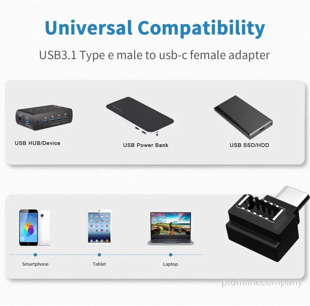 NÖRDIC Type E hona till USB-C hane 90 graders vinklad adapter - Bild 2