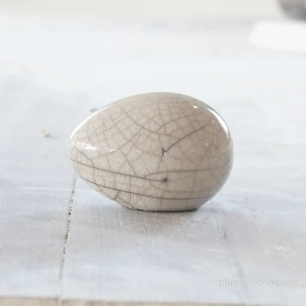 Raku ägg mini mini vit