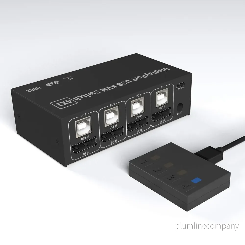 NÖRDIC KVM Switch 4 PC till 1 DisplayPort 1.2 4K 60Hz och 4x USB HDCP 2.2 NÖRDIC KVM Switch 4 PC till 1 DisplayPort 1.2 4K 60Hz och 4x USB HDCP 2.2