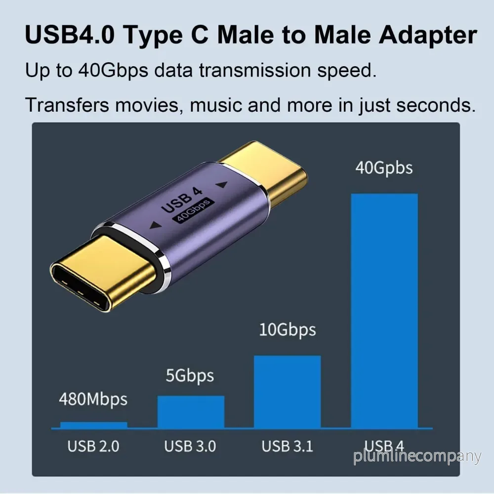 NÖRDIC USB4 adapter hane till hane 40G 8K60Hz PD100W - Bild 2
