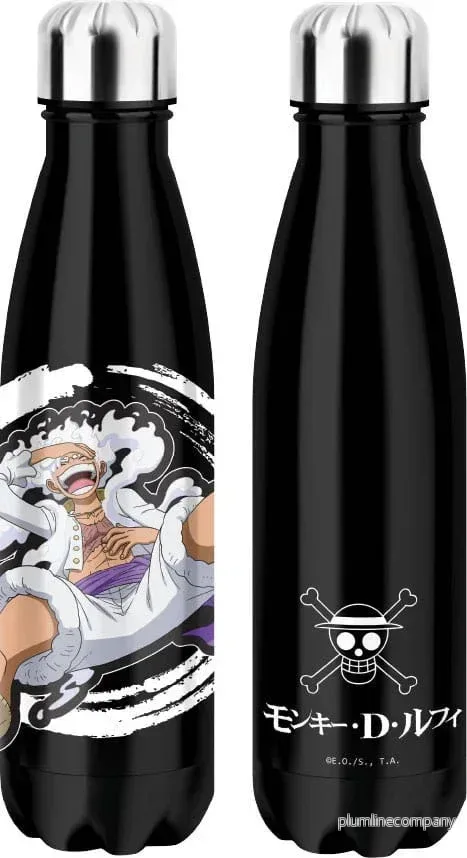 One Piece Thermo Water Bottle Luffy Gear 5 – Svart