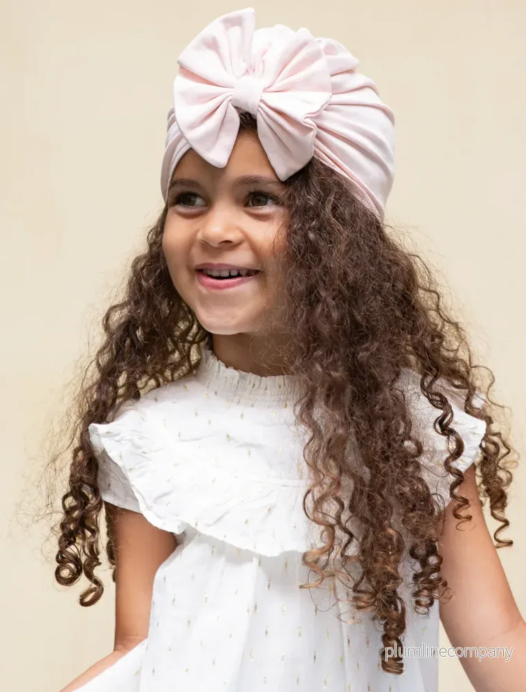Lieveling Rosett Turban Ekologisk Bomull Peach Pink - Bild 3