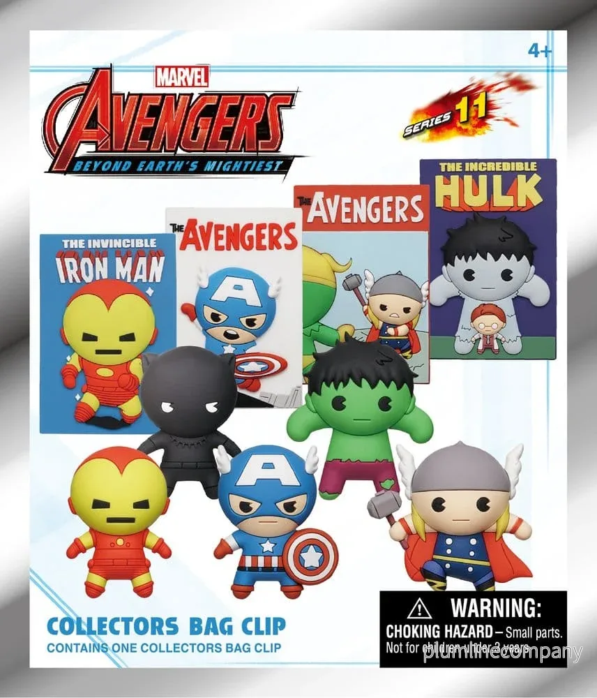 Marvel 3D PVC Påsklämma Serie 1 Avengers 60-årsjubileumserier Dold Påse Display (24) - Bild 2