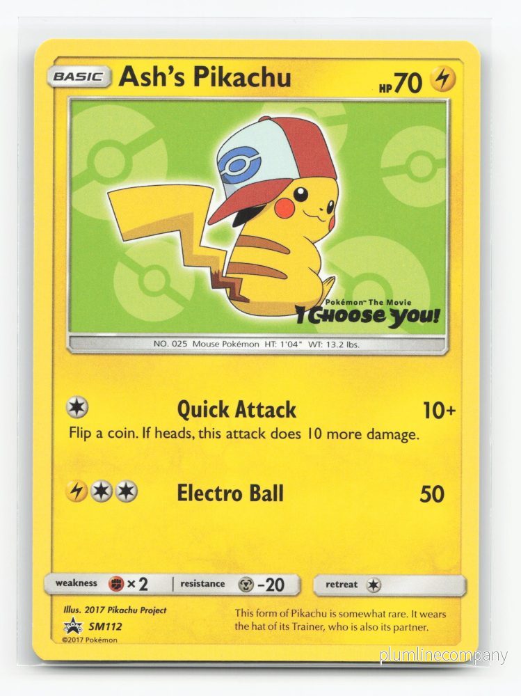 Ash’s Pikachu SM112 – SM Black Star Promos Ash’s Pikachu SM112 – SM Black Star Promos