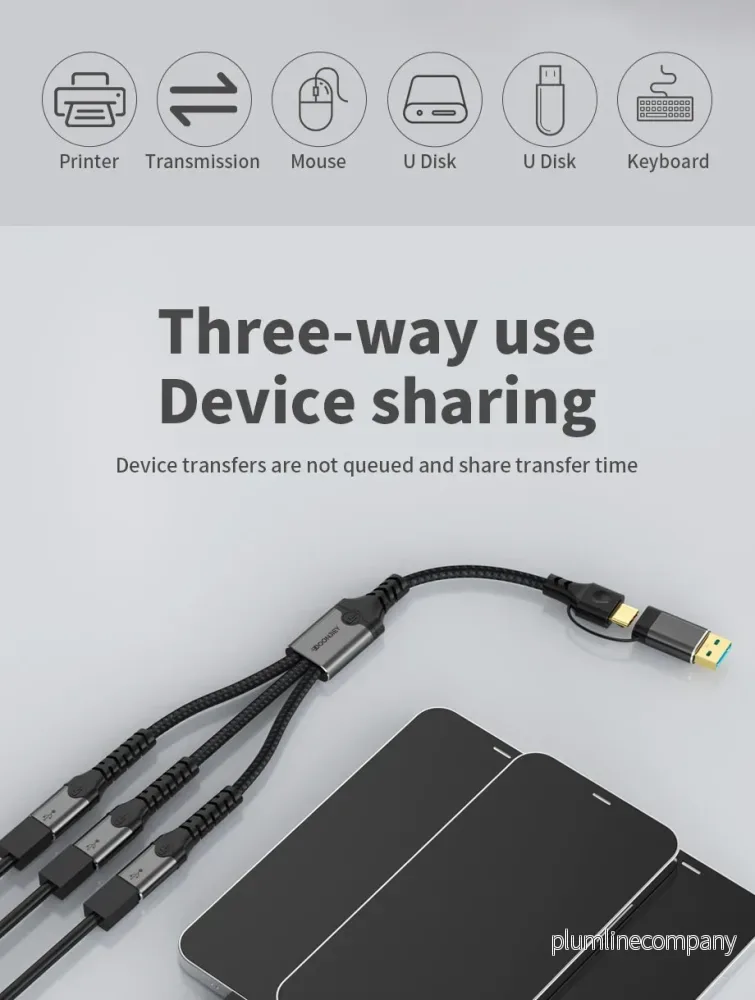 NÖRDIC USB-C/A hubb till 3xUSB-C - Bild 3