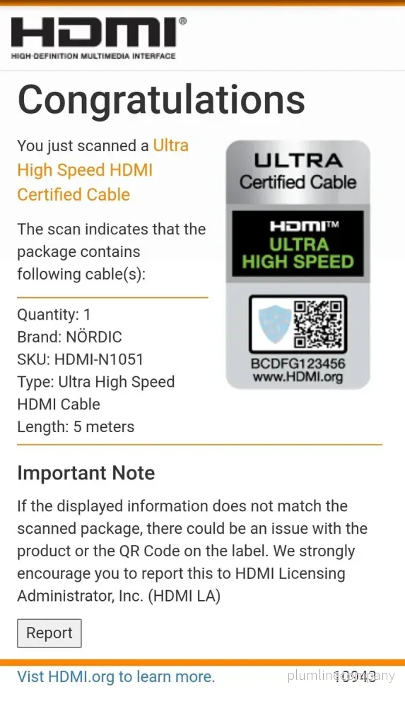 NÖRDIC CERTIFIED CABLES 5m Ultra High Speed HDMI 2.1 8K 60Hz 4K 120Hz 48Gbps Dynamic HDR eARC VRR nylonflätad kabel guldpläterad - Bild 2