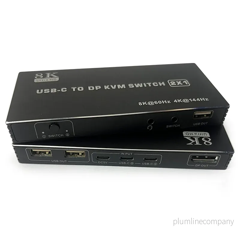 NÖRDIC USB-C KVM-switch 2 till 1 DP 8K60Hz 4K144Hz 3xUSB 1×3.5mm NÖRDIC USB-C KVM-switch 2 till 1 DP 8K60Hz 4K144Hz 3xUSB 1×3.5mm
