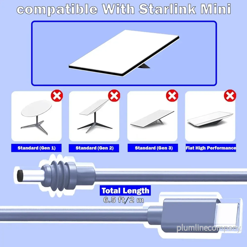 Starlink 5m Mini-kabel USB-C till DC Vattentät 100W Ingång Utomhus Camping Resa Arbete - Bild 2