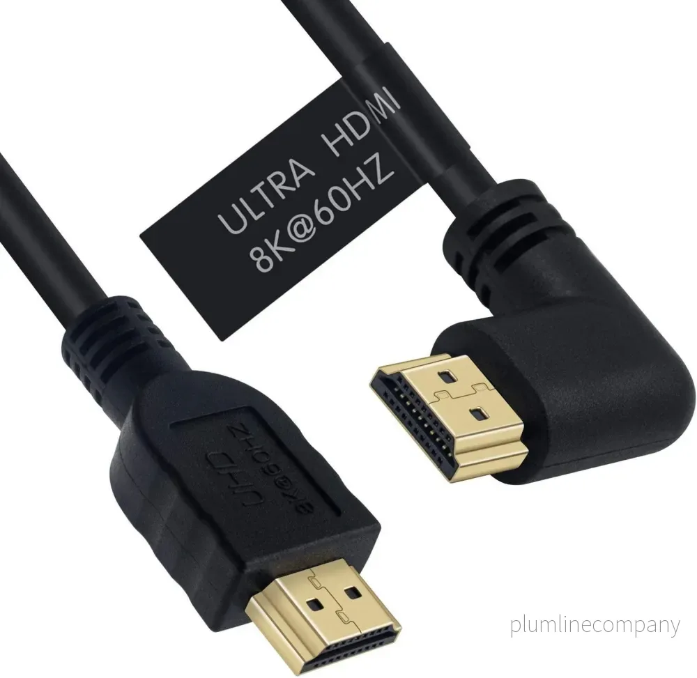 NÖRDIC 3m vinklad HDMI 2.1 UHD 8K 60Hz 4K 120Hz 48Gbps Dynamic HDR eARC Game Mode VRR Dolby ATMOS guldpläterad - Bild 2