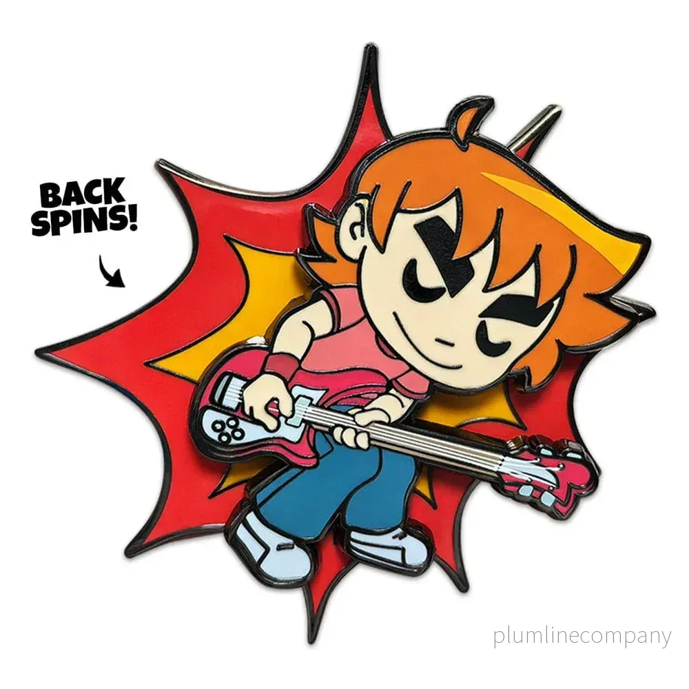 Scott Pilgrim Pin Badge - Scott Spelar Gitarr 5 cm