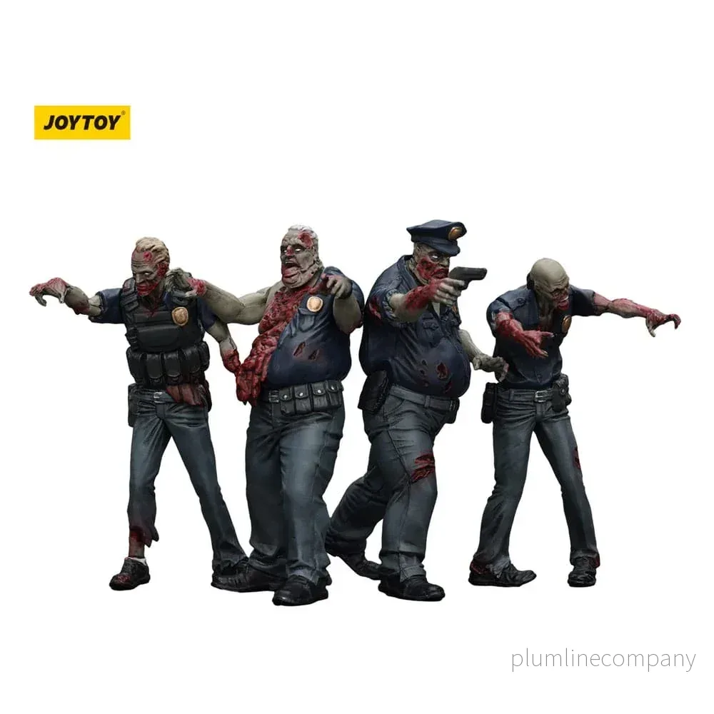 Zombie Dark Source Action Figurr 4-Pack Police (Male) 8 cm - Bild 2