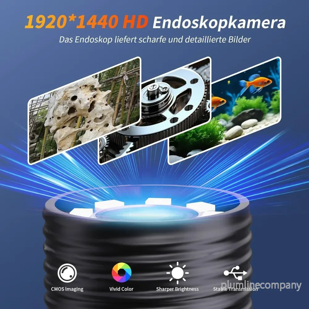 NÖRDIC 5m Endoskopkamera för mobiltelefon med ljus, 1080P HD, 8 LED-lampor, vattentät IP67, inget WiFi krävs, Android och iOS - Bild 2