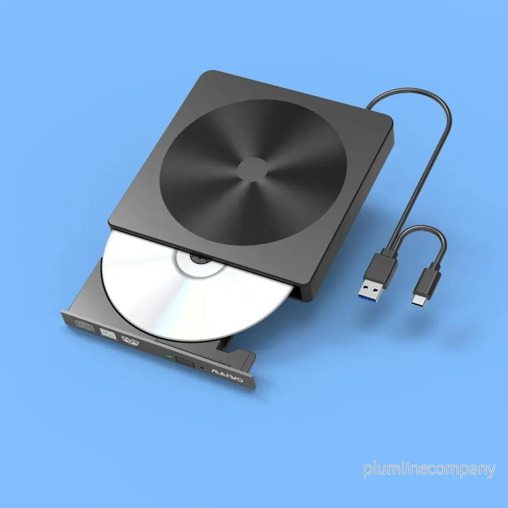 Maiwo K523 Slim extern USB DVD/CD spelare både USB-C och USB-A Extern optisk enhet Maiwo K523 Slim extern USB DVD/CD spelare både USB-C och USB-A Extern optisk enhet