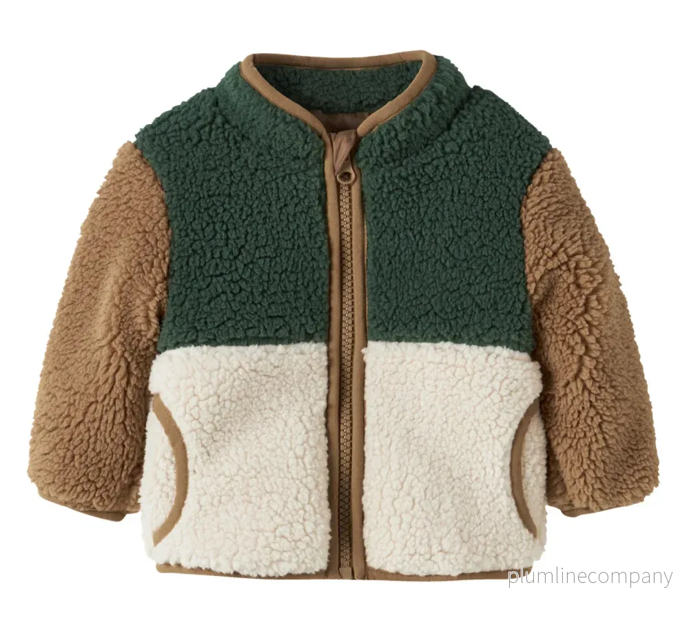 Teddyjacka baby – Jungle Green – NBMMACEY TEDDY JACKET BLOCK Teddyjacka baby – Jungle Green – NBMMACEY TEDDY JACKET BLOCK