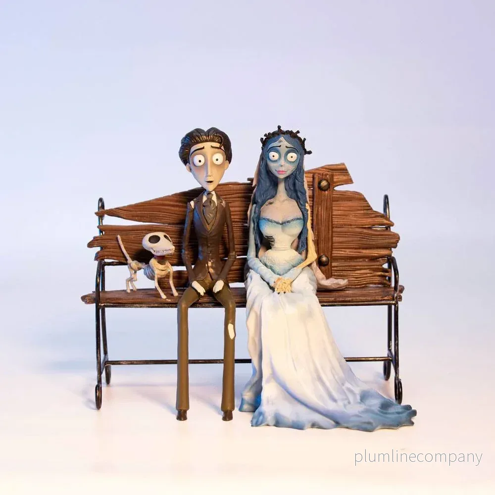 Corpse Bride PVC-statyn - Victor & Emily med Zero