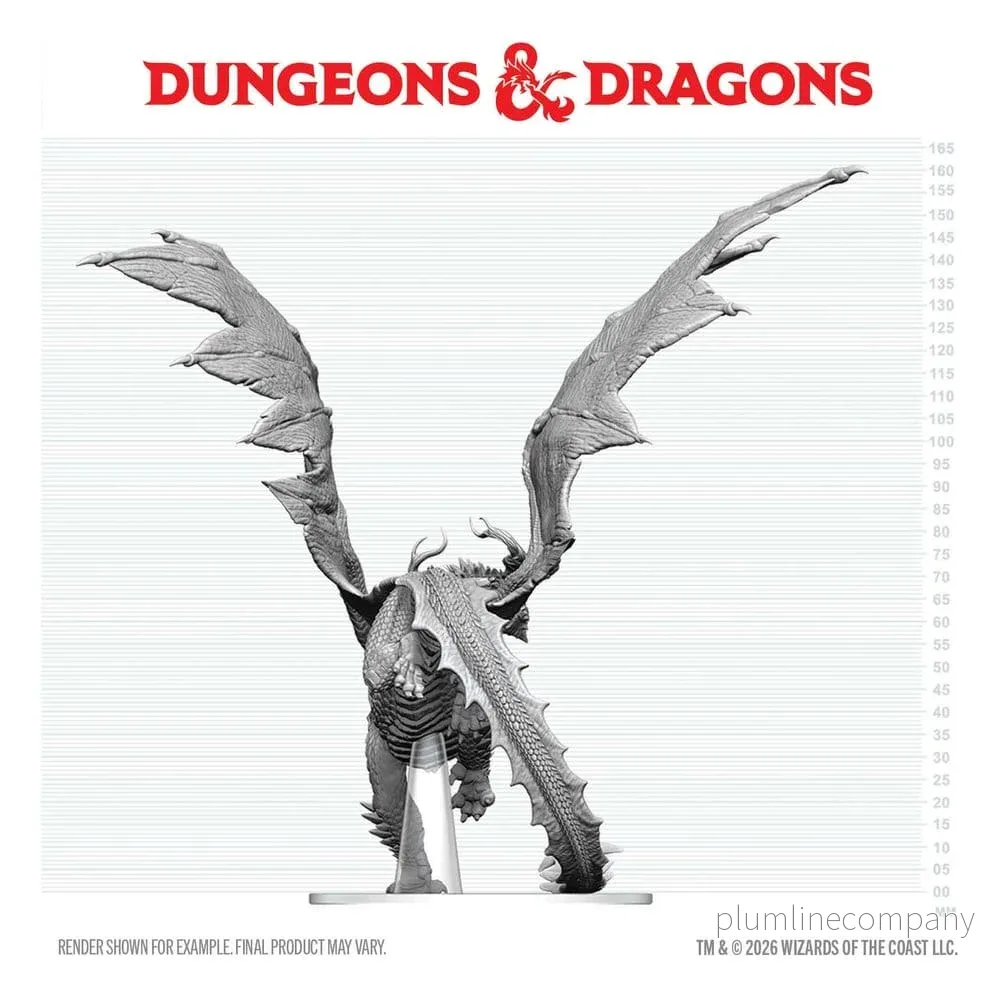Dungeons & Dragons Nolzurs Fantastiska Minifigurer Omålade Miniatyr Vuxen Andedrake 24 cm - Bild 2
